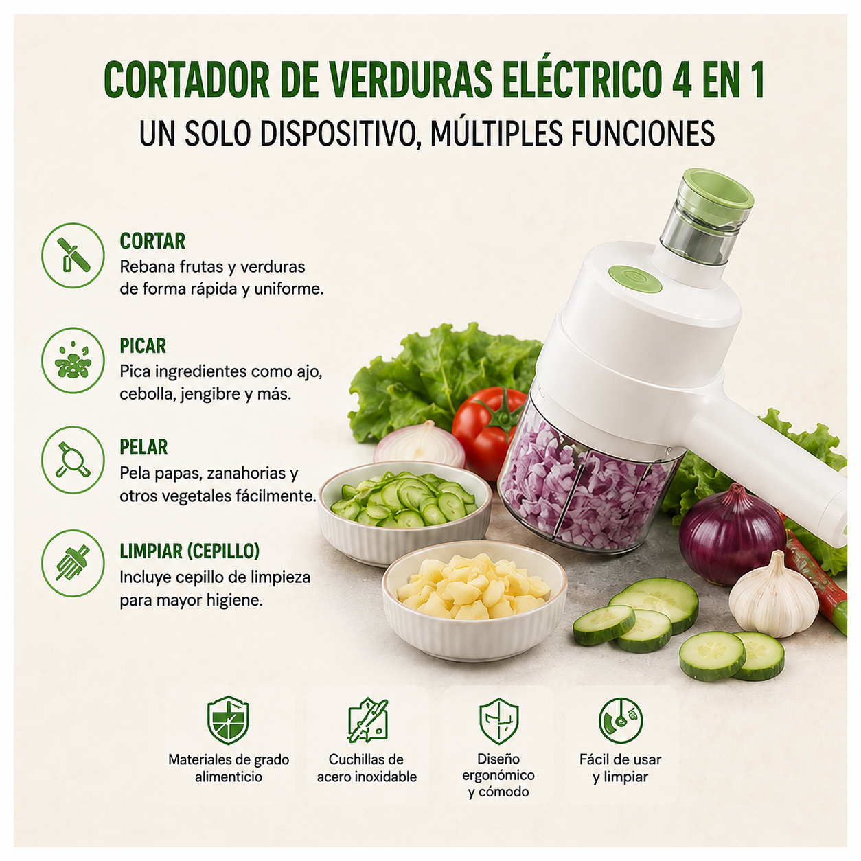 Cortador De Verdura Electrico