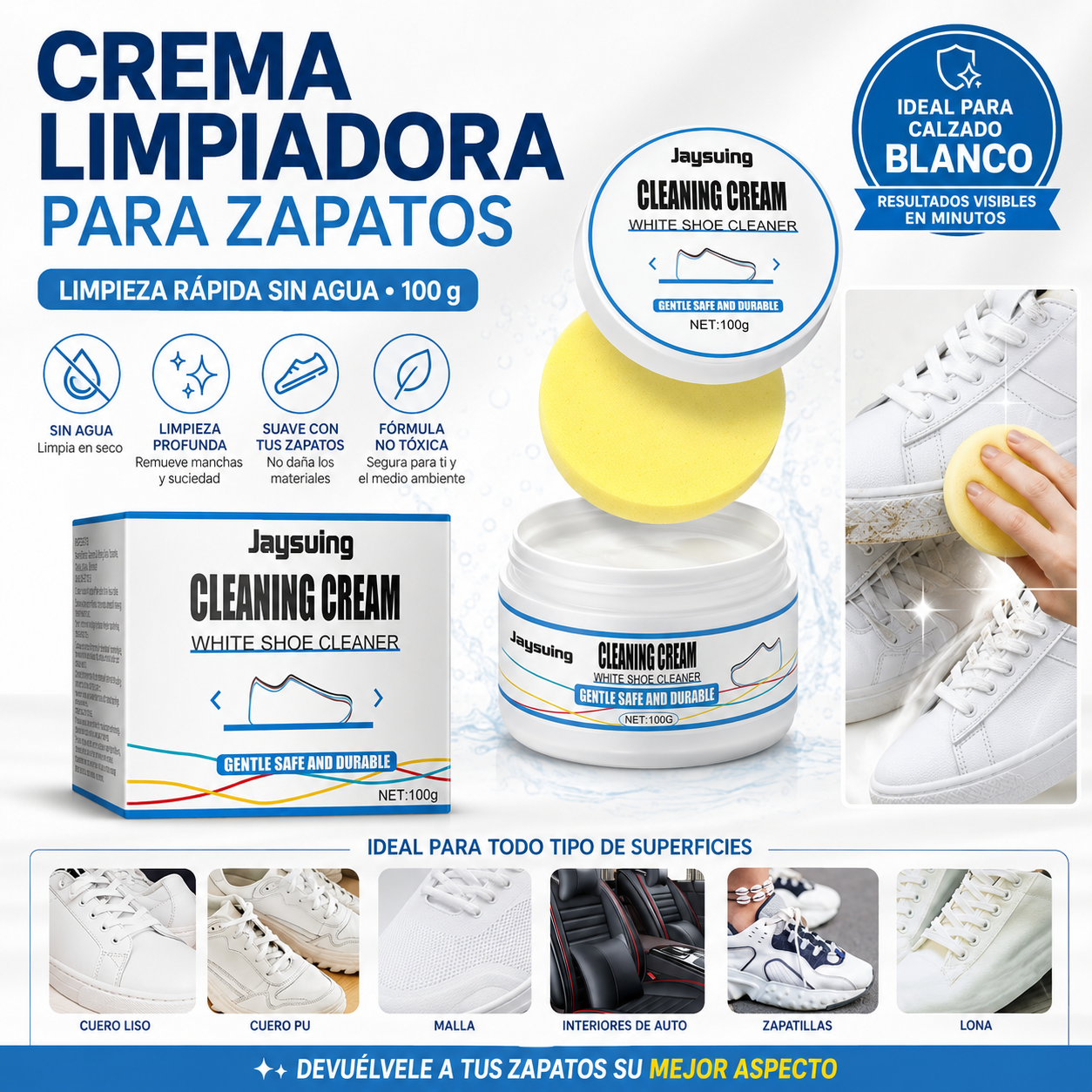 Crema Limpiadora De Zapatos Multifuncional No Tóxica