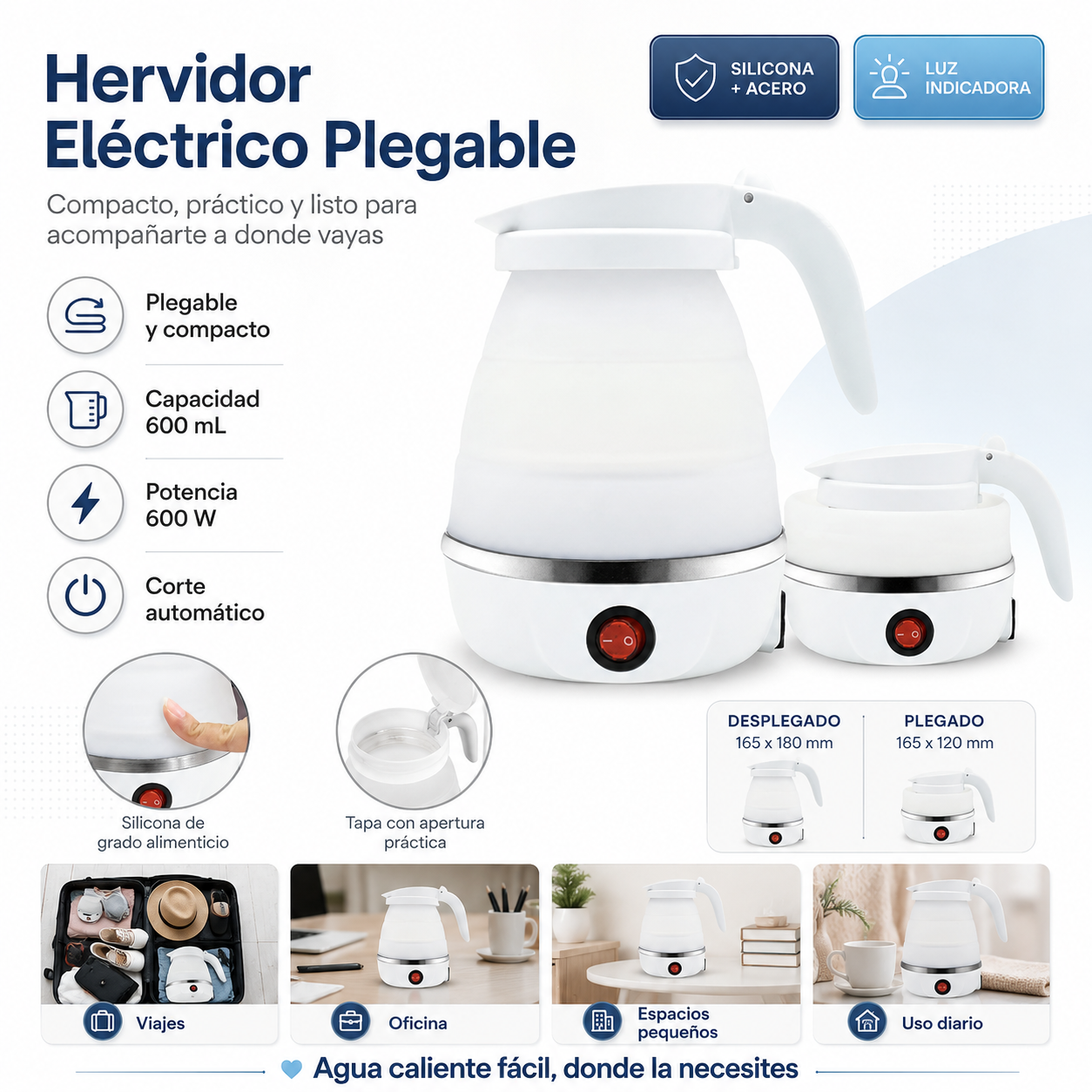 Hervidor De Agua Eléctrico Plegable